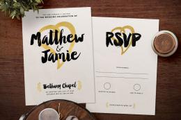 Modern Foil Wedding Invitation &amp; Save the Date